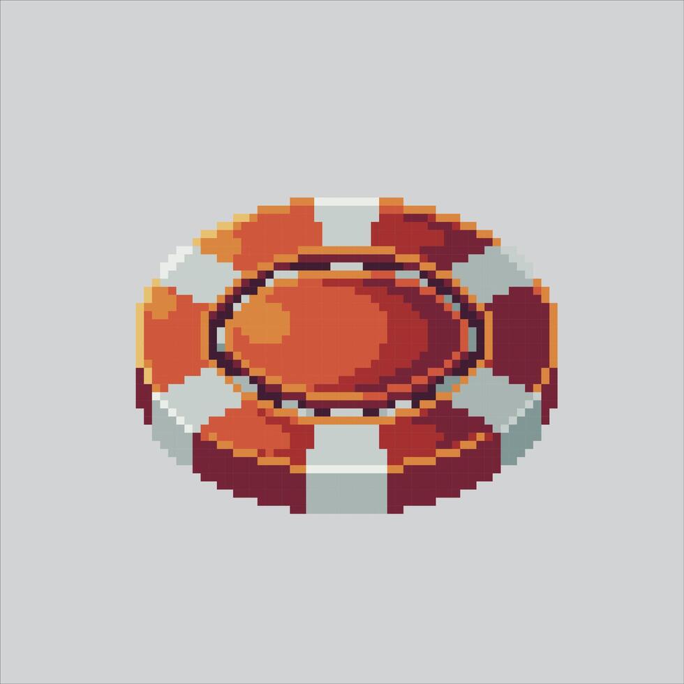 Pixel art illustration Chip. Pixelated Token Chip. Casino Token Chip pixelated for the pixel art game and icon for website and game. old school retro. vector