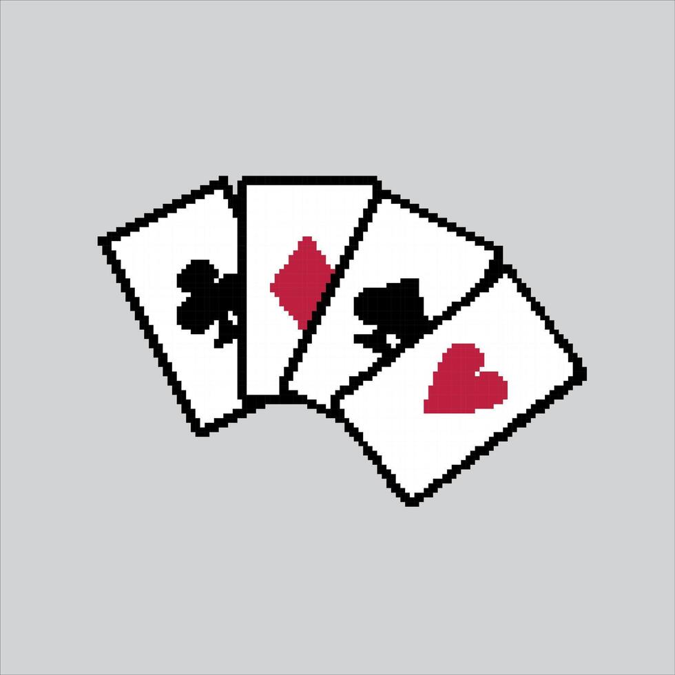 Pixel art Playing Cards Illustration for game design vector