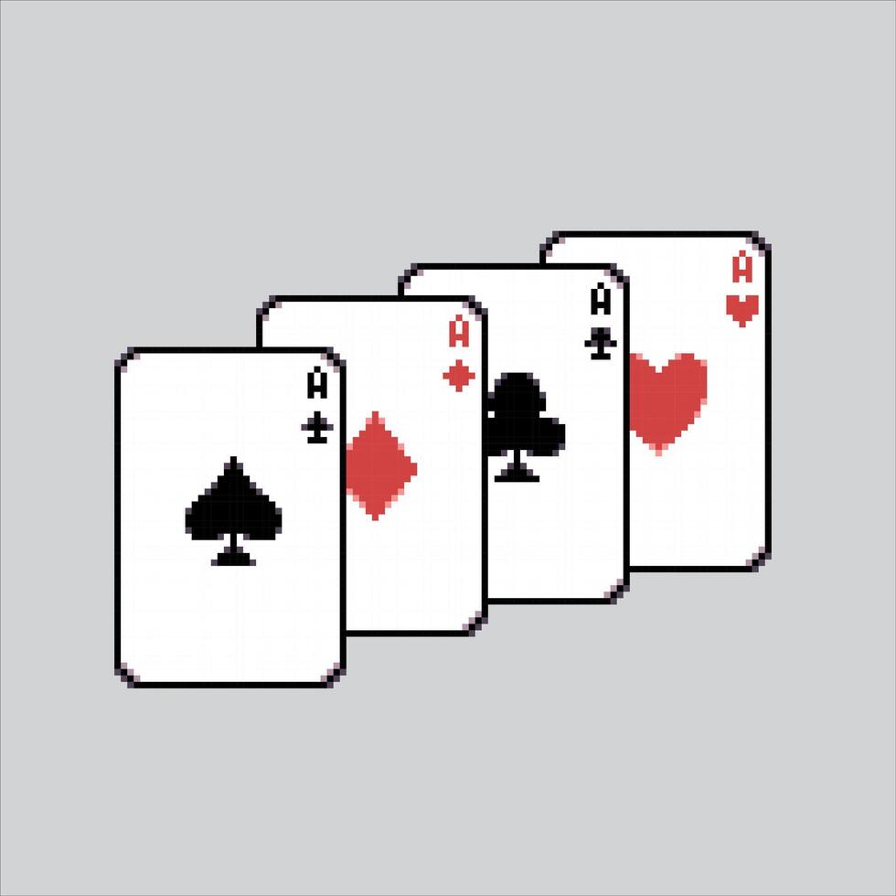 Pixel art Playing Cards Illustration for game design vector
