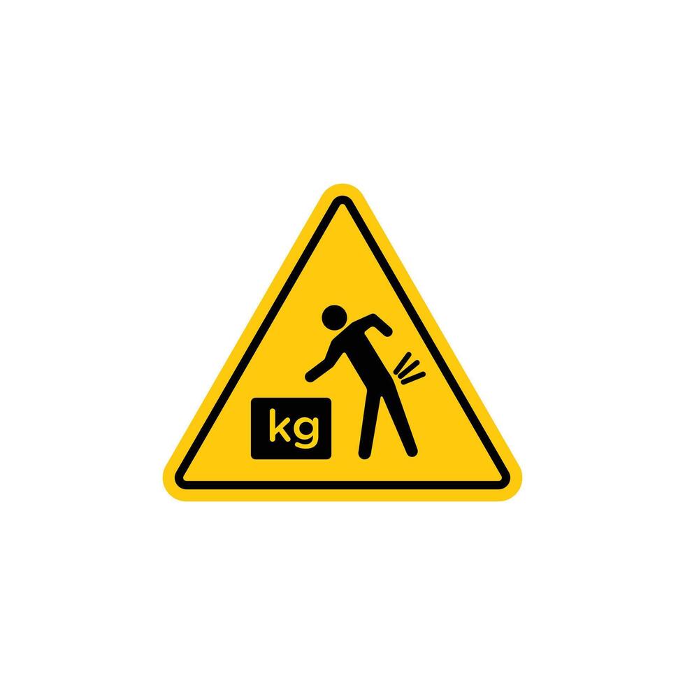Warning heavy object sign vector