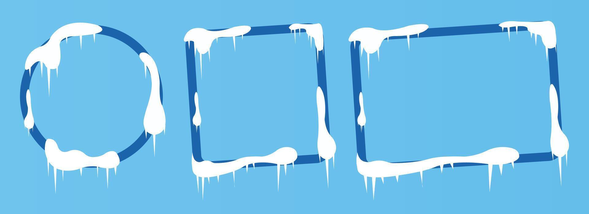 Dark Blue Winter Frame Snow with Soft Blue Background vector