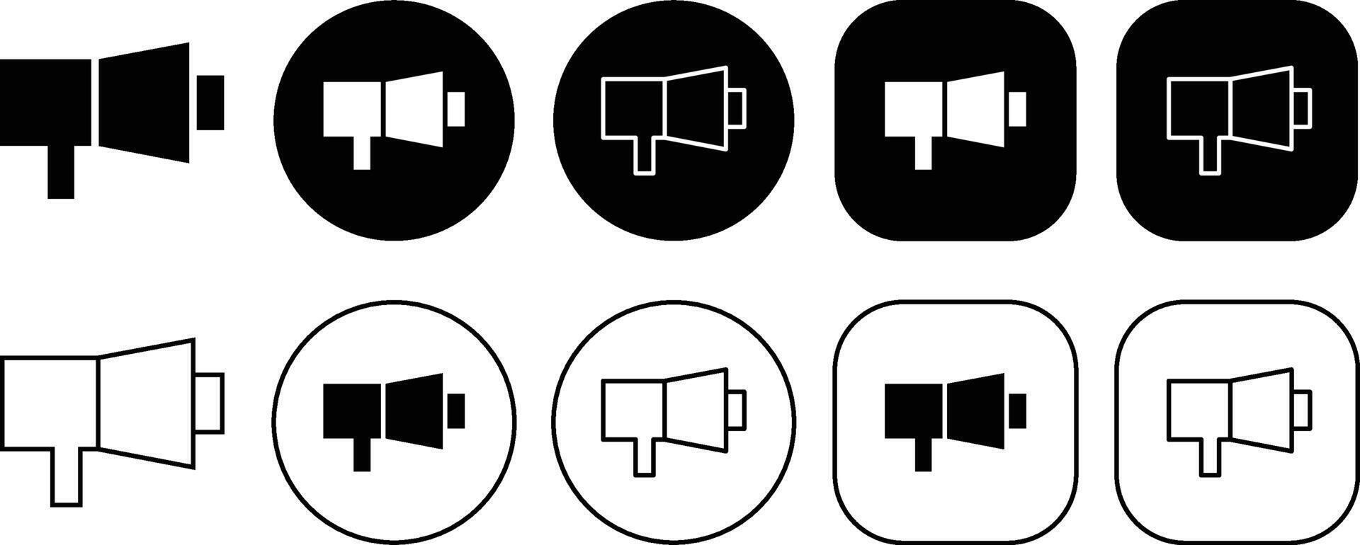 Black Megaphone Speaker Toa Solid and Outline Icon vector