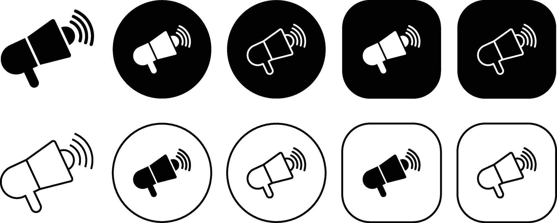 Black Echo Megaphone Speaker Toa Solid and Outline Icon vector