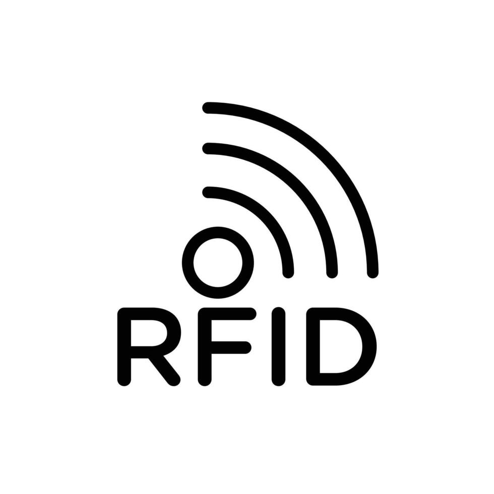 RFID line icon isolated on white background vector
