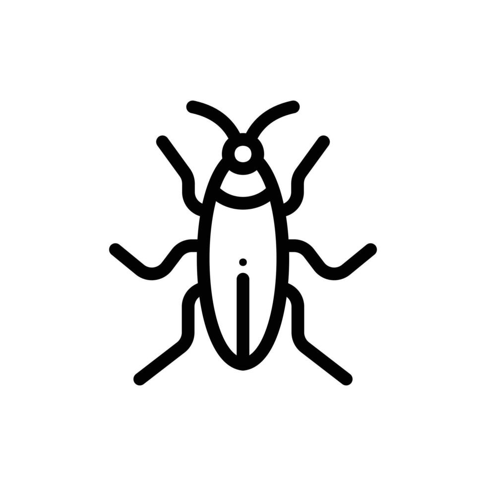 Cockroach line icon isolated on white background vector