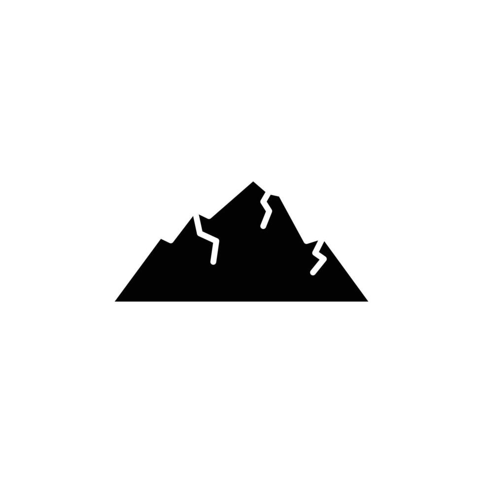 Mountain line icon isolated on white background vector