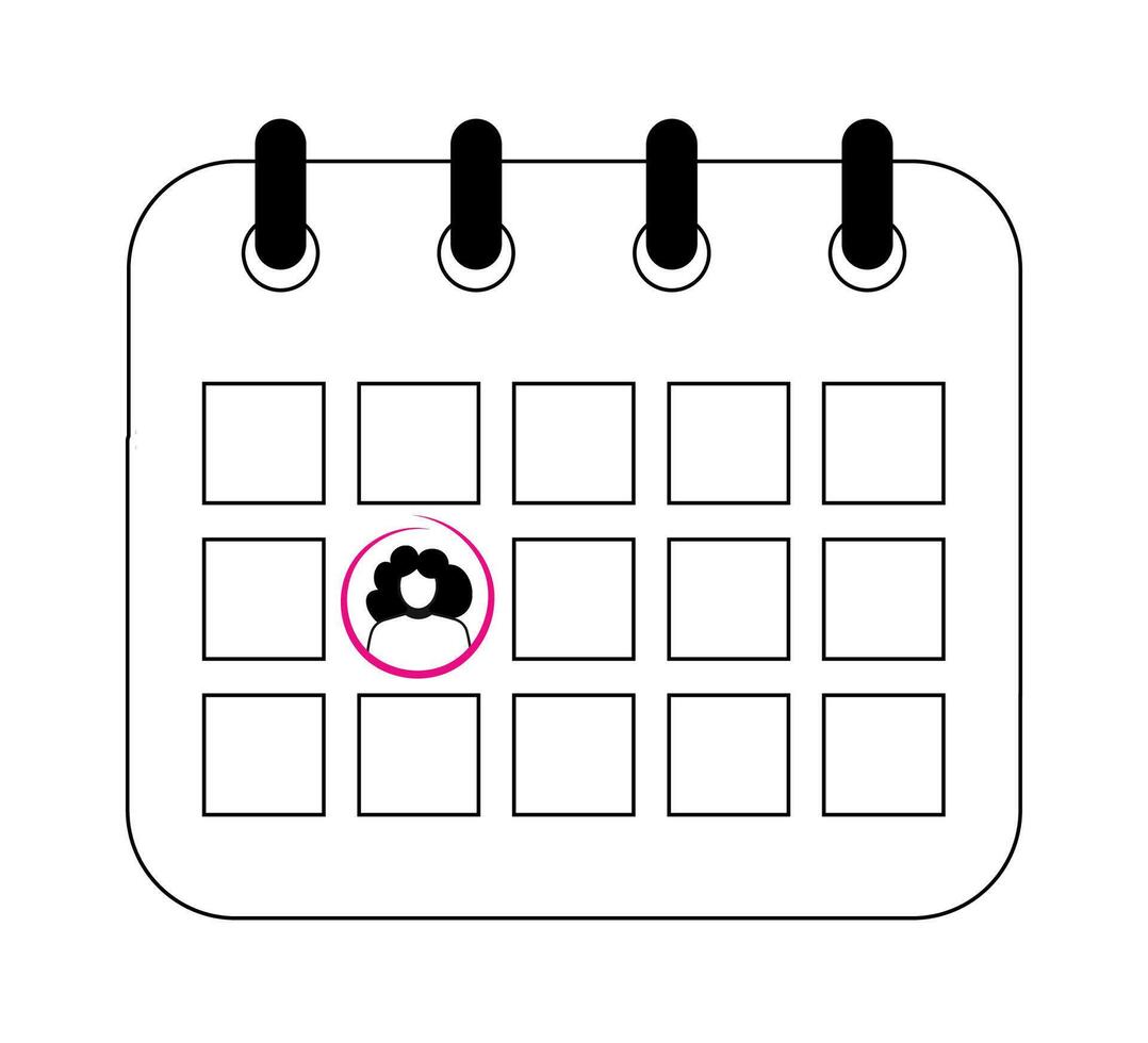 A calendar with one date marked for an important event, visually emphasizing the schedule planning process in a simple, clear design vector