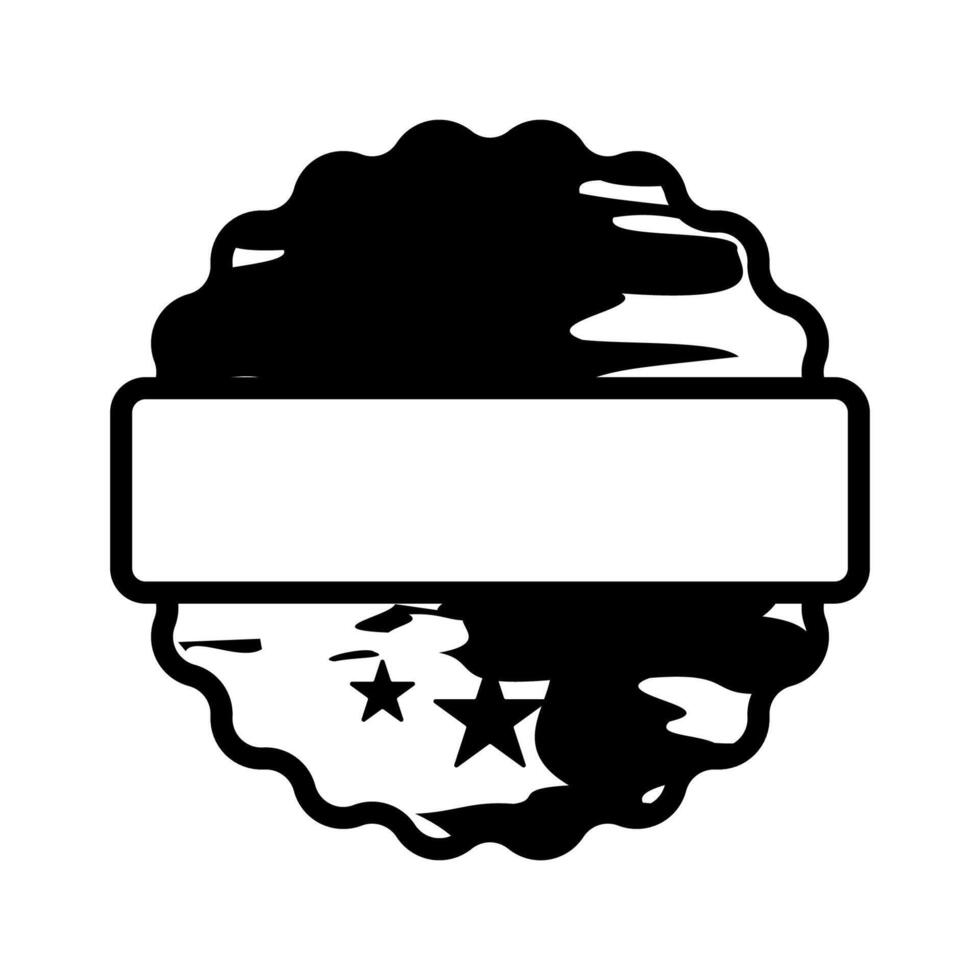 Simple black and white stamp design on a white background featuring a blank space for custom text or logo use vector