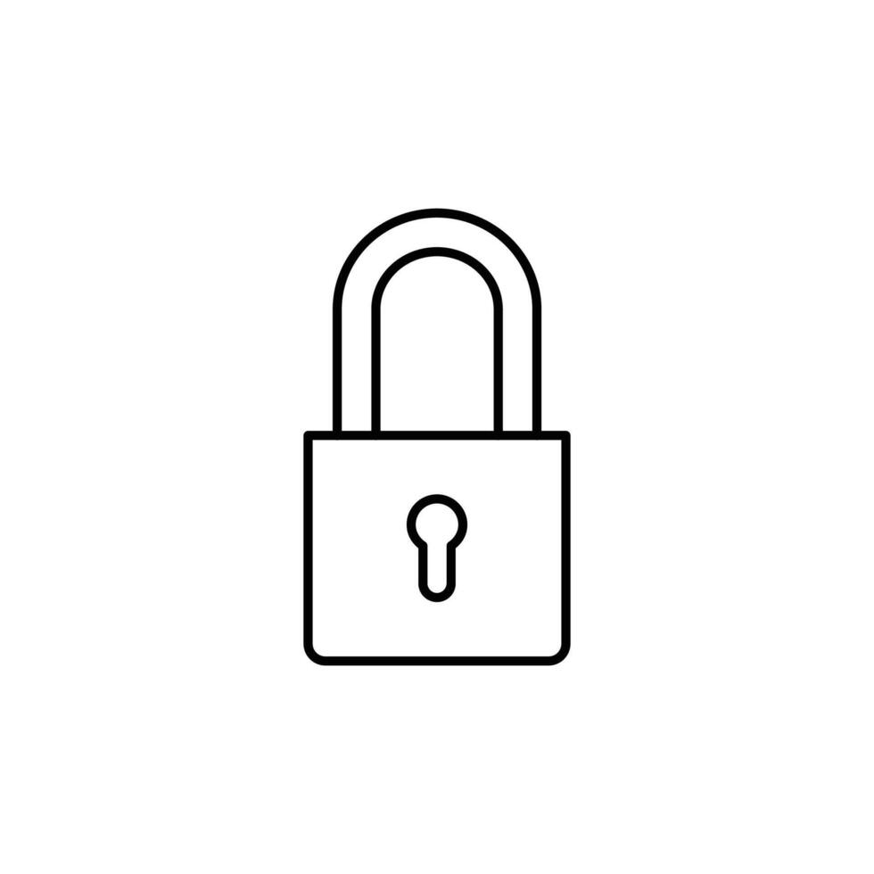 pad lock thin outline icon design good for web or mobile app vector