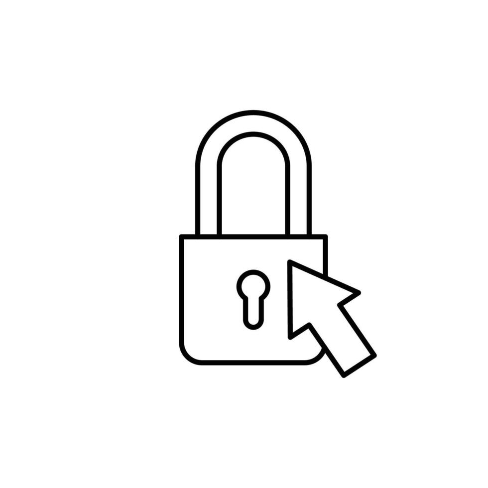 lockpad click thin outline icon design good for web or mobile app vector