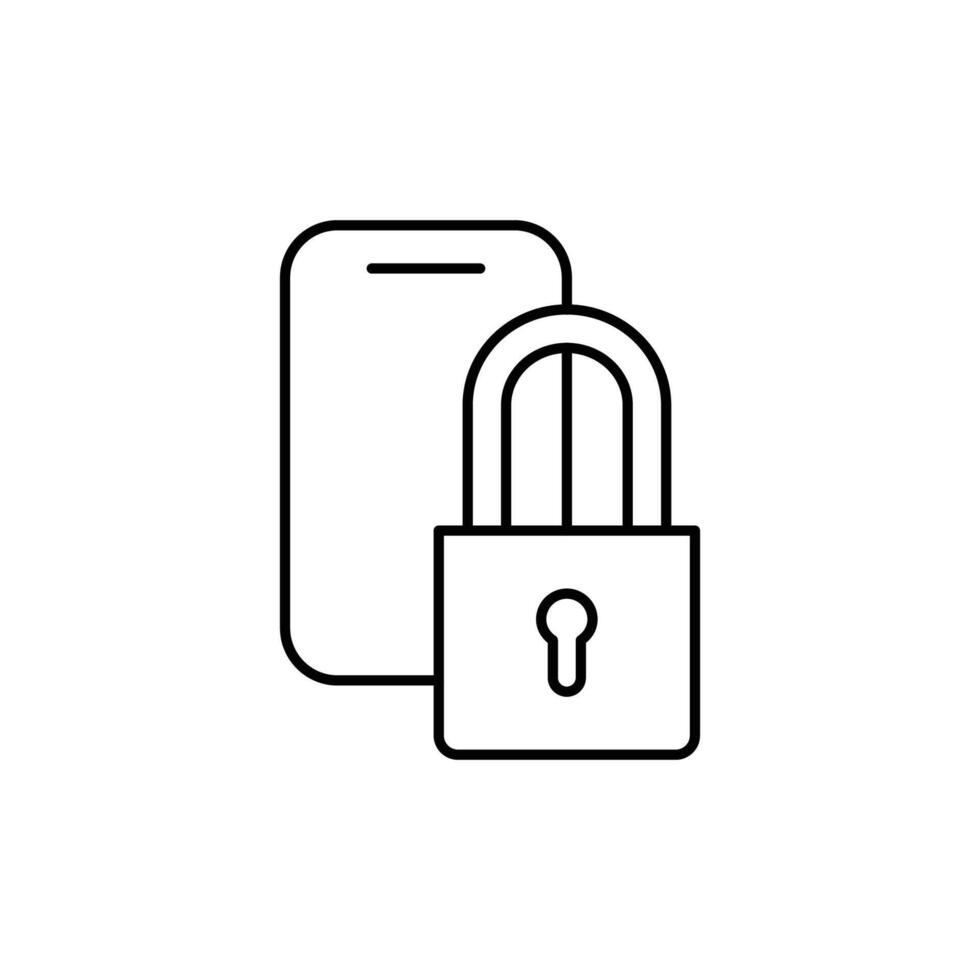 smartphone and lockpad thin outline icon design good for web or mobile app vector