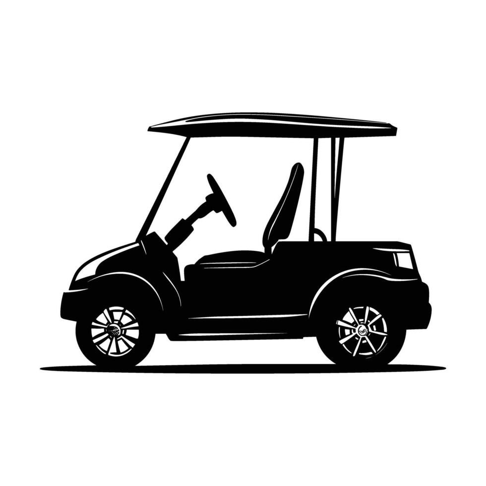Golf car silhouette vector