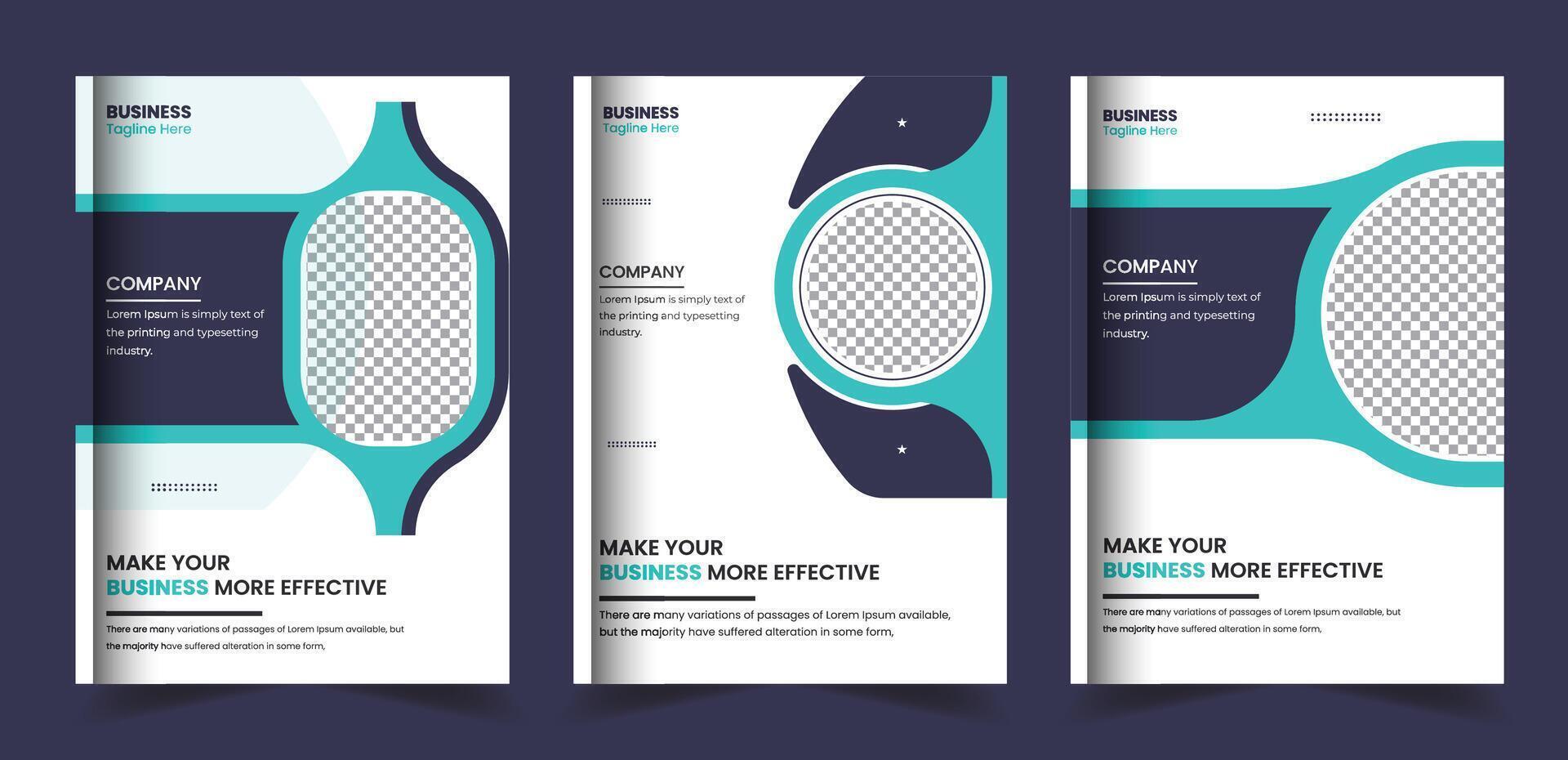 Book cover, company profile, new annual report, poster, flyer in A4 brochure cover page design vector