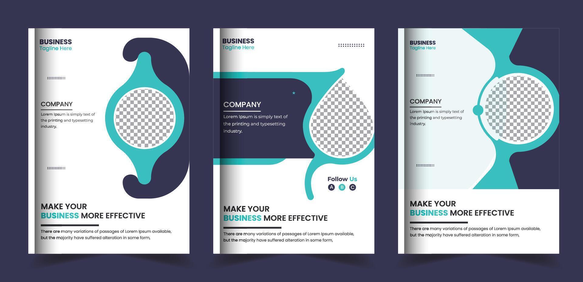 Business book cover, company profile, new annual report, poster, flyer in A4 brochure cover page design vector