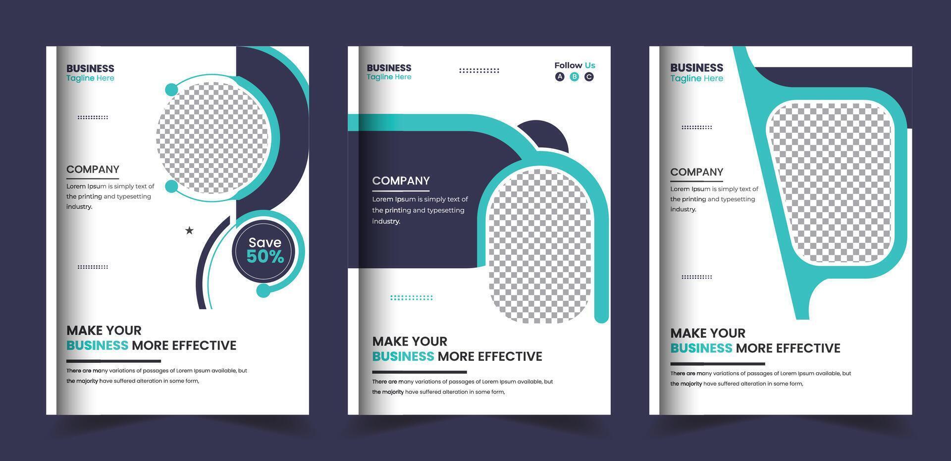 Professional Business book cover, company profile, new annual report, poster, flyer in A4 brochure cover page design vector