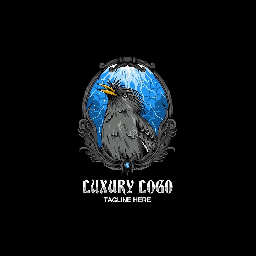 Starling bird logo. bird illustration vector