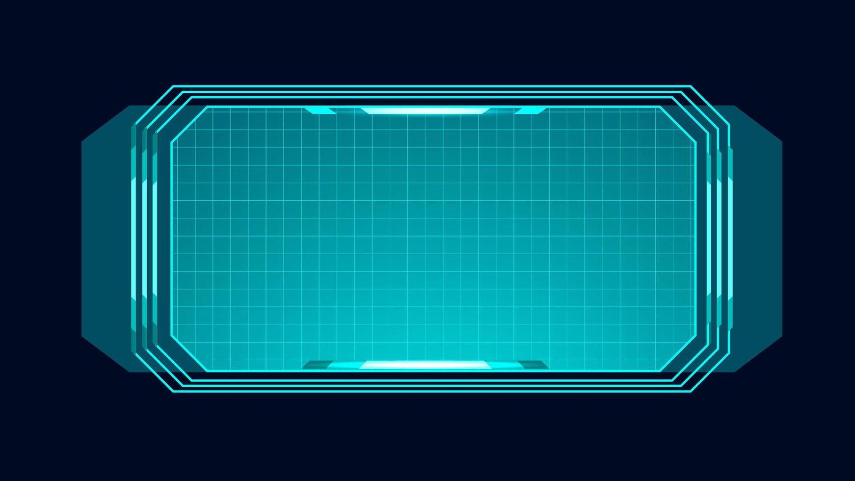 Modern technology box screen Hud ui interface blue light. Futuristic tech illustration vector