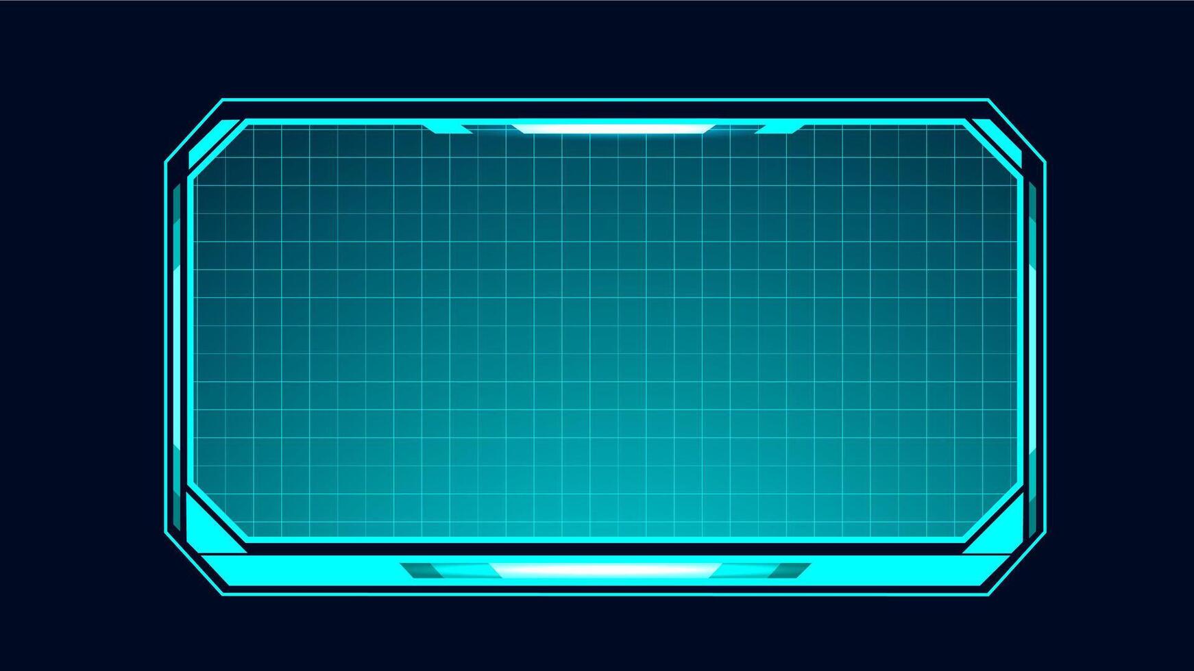 Technology box screen Hud ui interface blue light. Futuristic tech editable vector