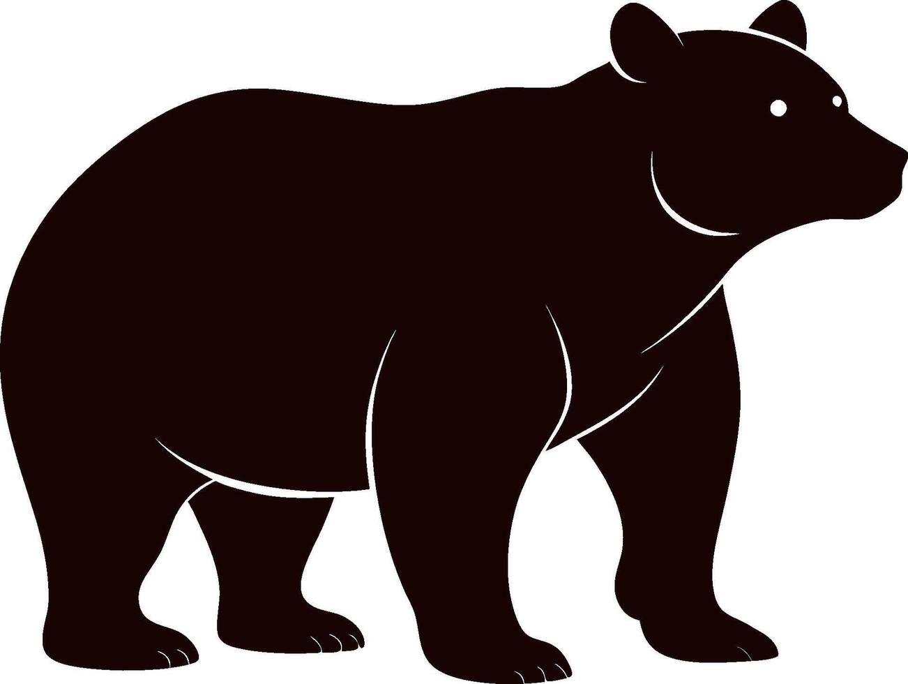 flat design bear silhouette collection white background vector