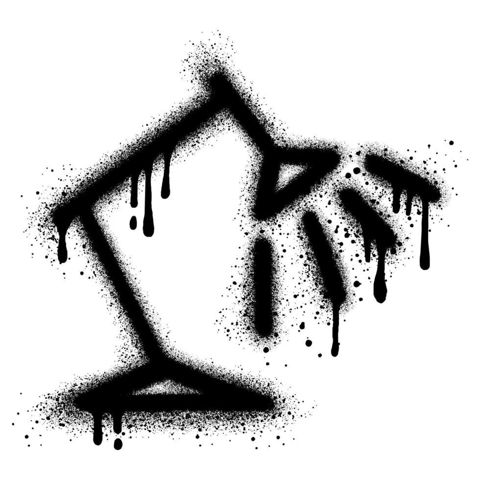 study lamp graffiti with black spray paint. vector