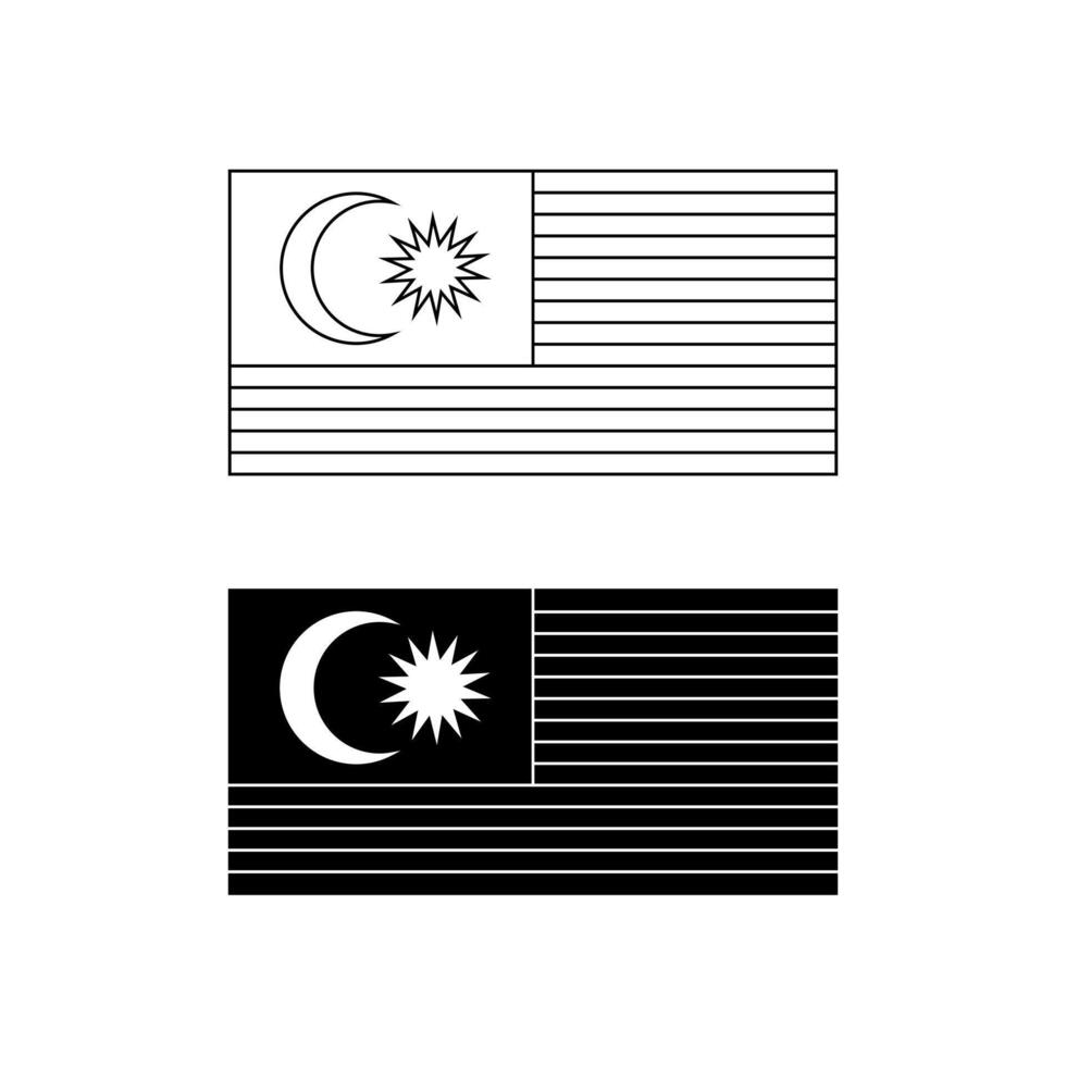 Flag of Malaysia icon set isolated on white background vector