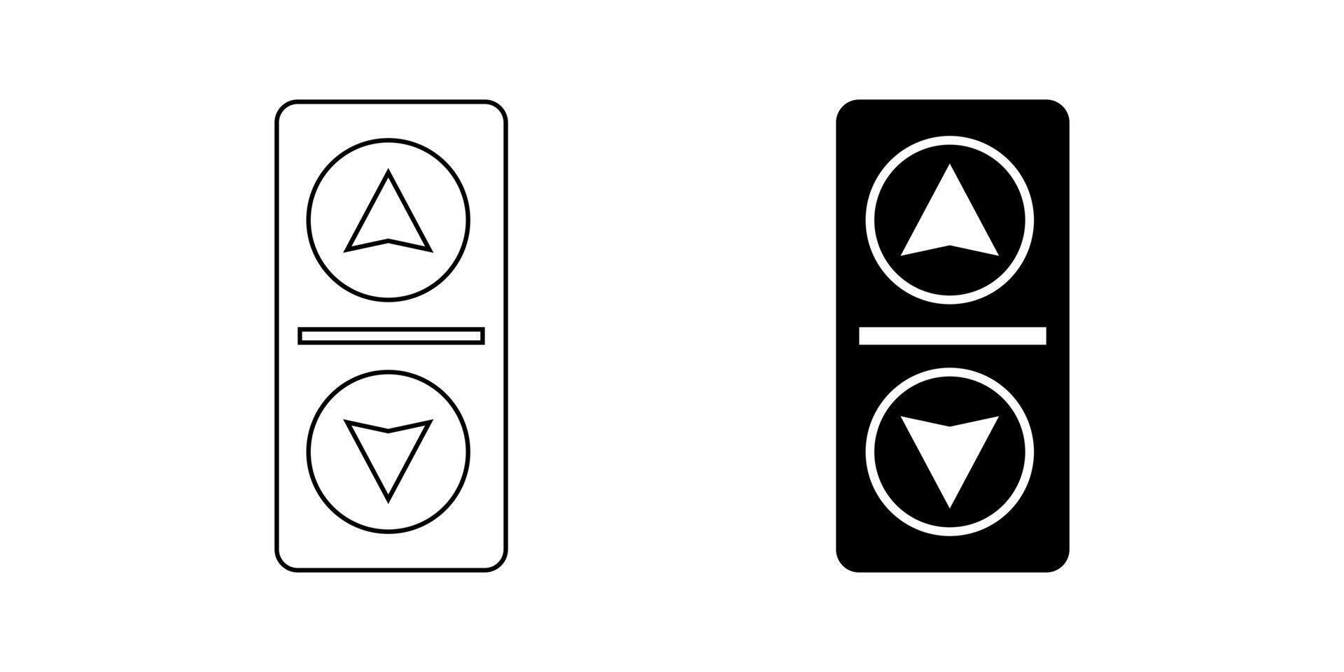 up down lift button icon set isolated on white background vector