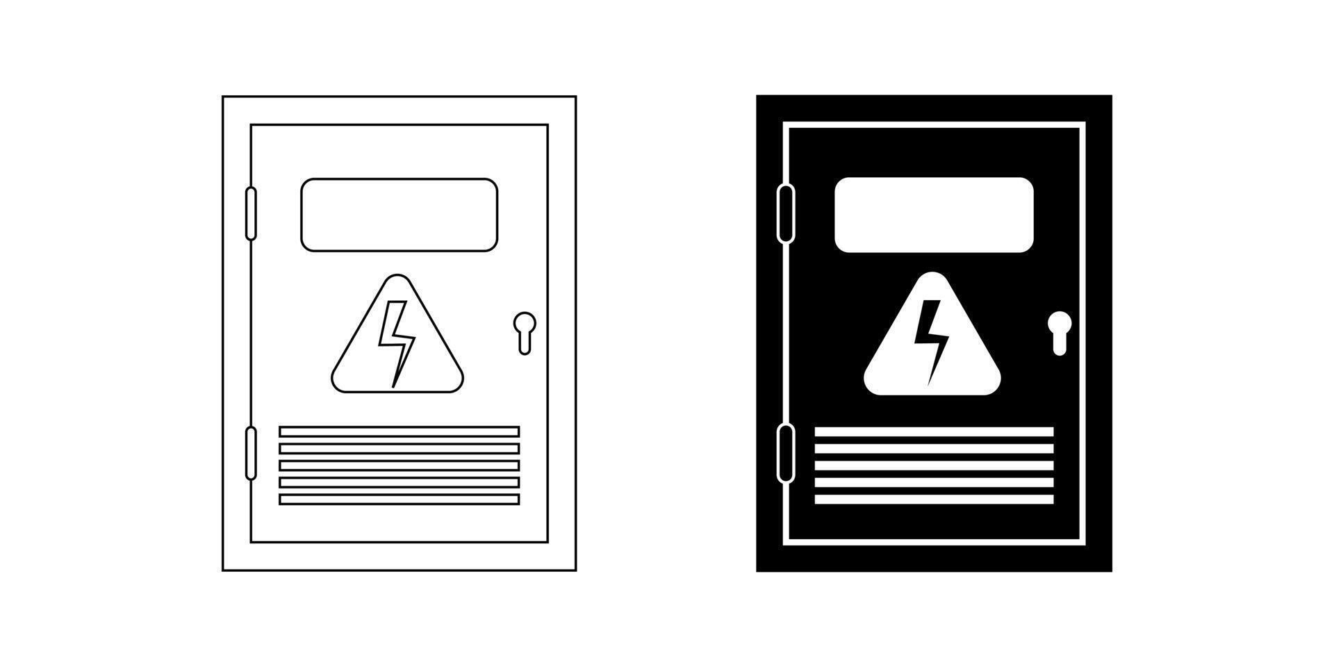 electric panel icon set isolated on white background vector