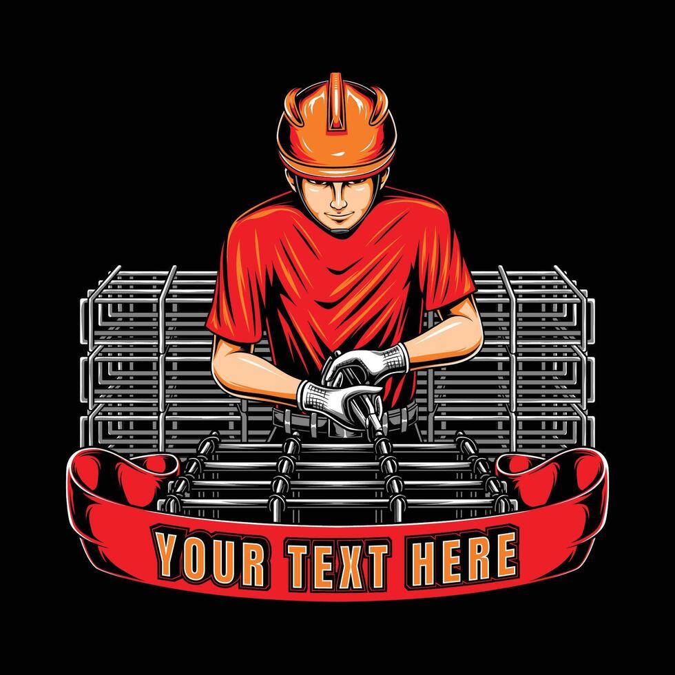 illustration of workers making building frames vector