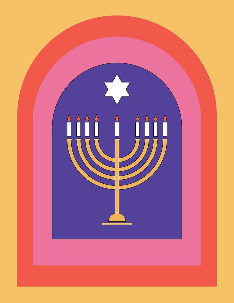 Background poster design candlestick with retro style vector