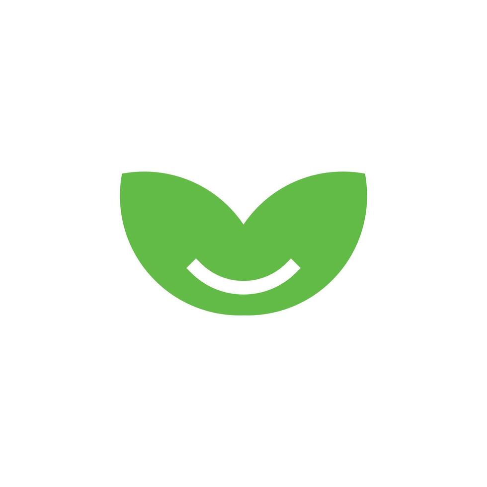 Logo smile leaf unique design with blank background vector
