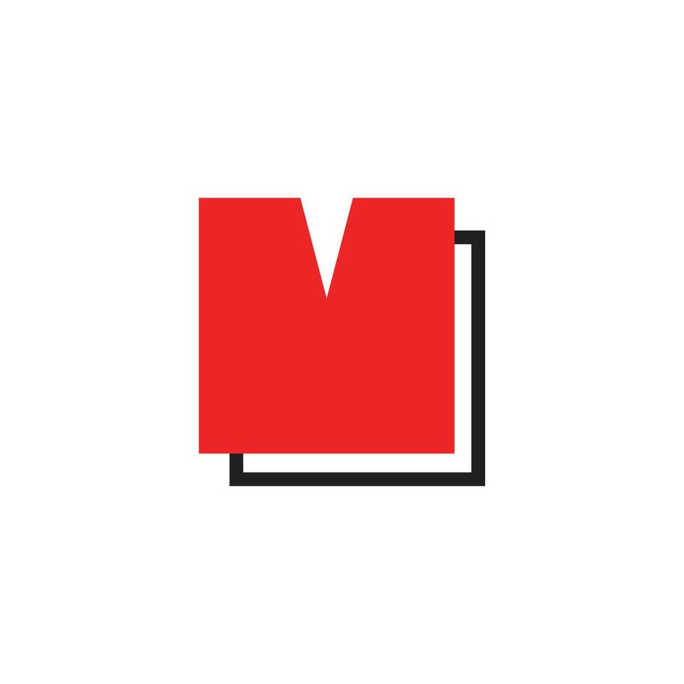 Logo letter M box unique design with blank background vector
