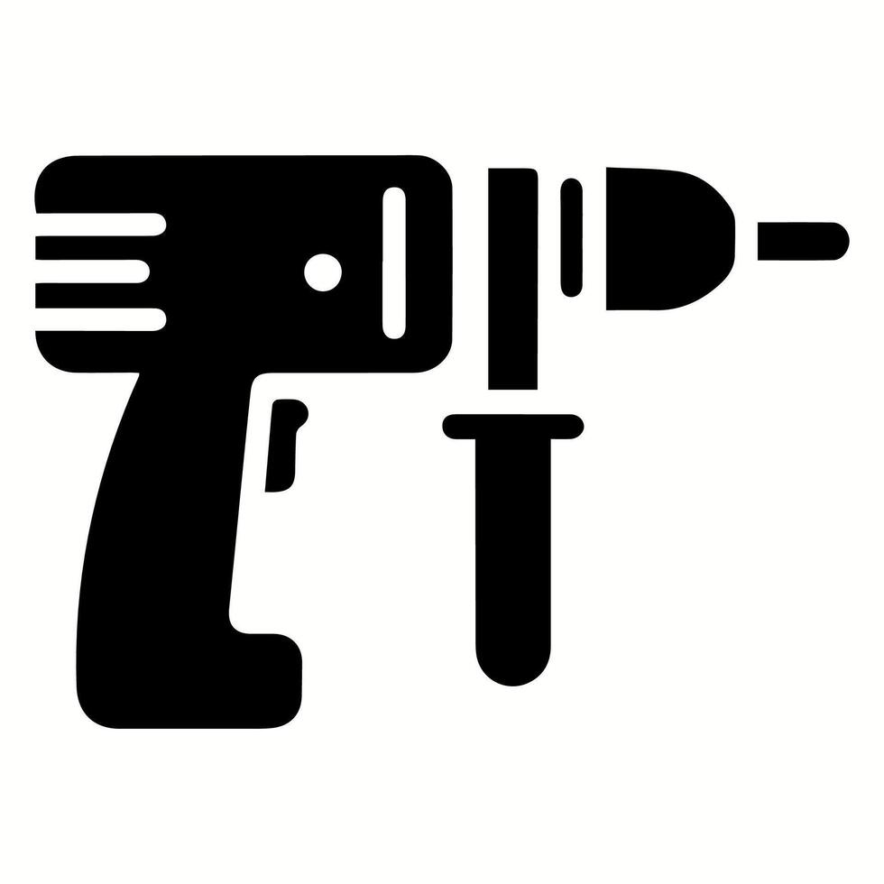 Minimalist Electric Drill Silhouette for Custom T-shirt and Logo Graphics vector