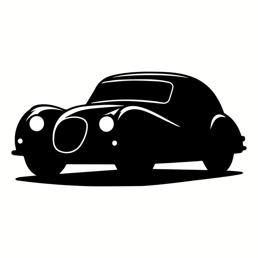 Elegant Vintage Car Silhouette for Poster Art vector