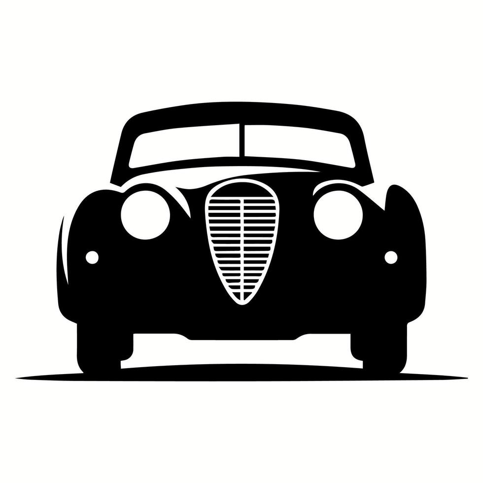 Retro Cool Vintage Car Silhouette for Trendy T-shirt Designs vector
