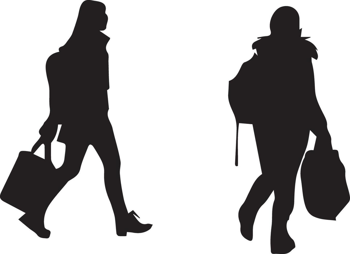 Set of silhouettes People vector