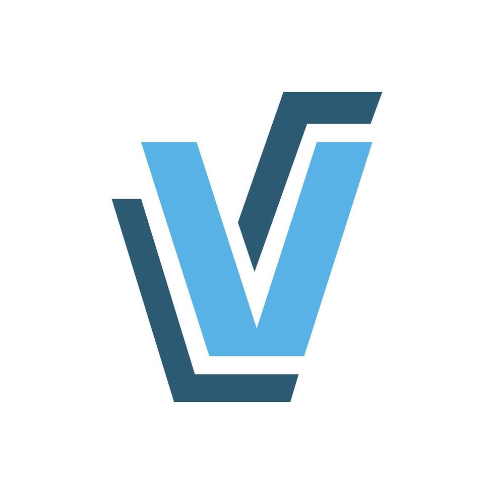 modern stylih square letter VV logo element icon and template vector
