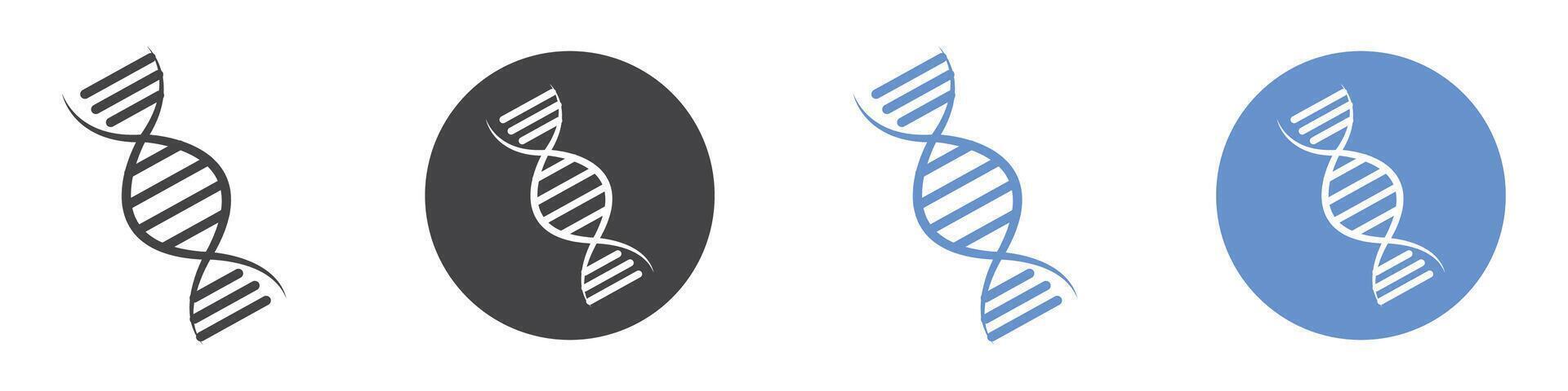 DNA Icon flat line symbol set. vector