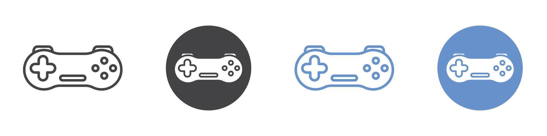 Gamepad icon flat line symbol set. vector