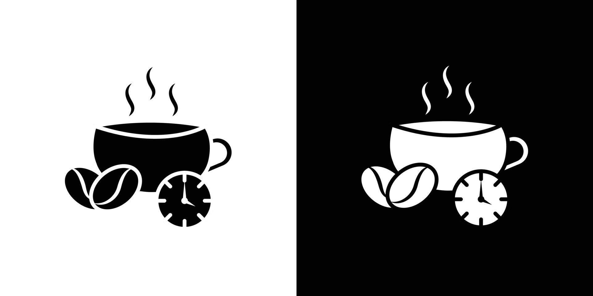 Coffee time icon Isolated flat in outline vector