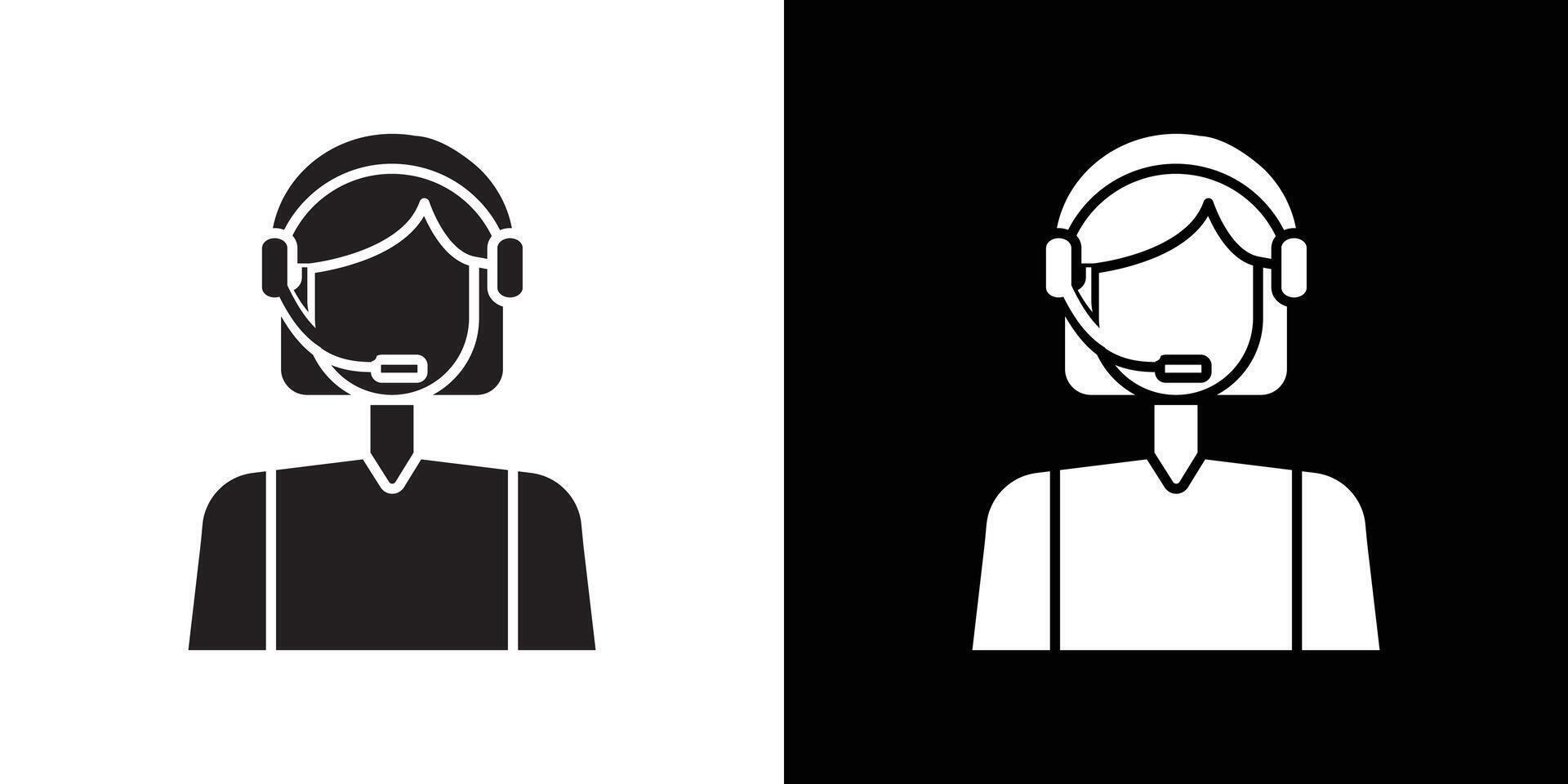 customer support icon Thin line flat illustration vector