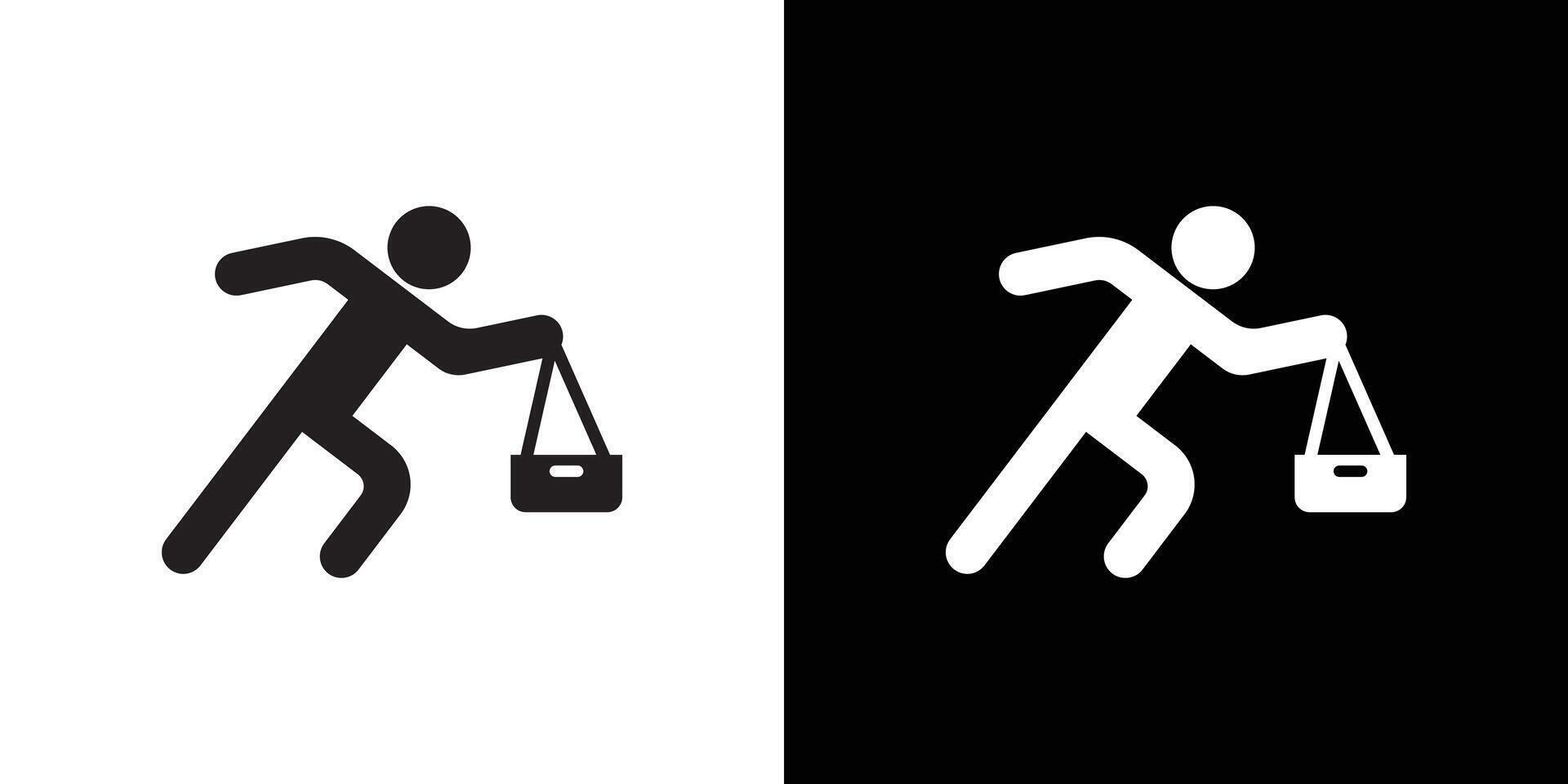 Purse snatcher icon Thin line flat illustration vector