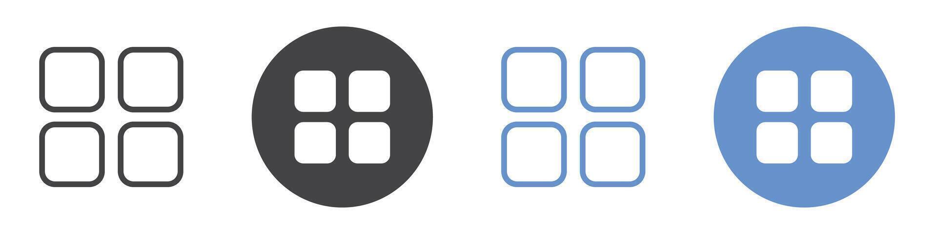 Grid view icon flat line symbol set. vector