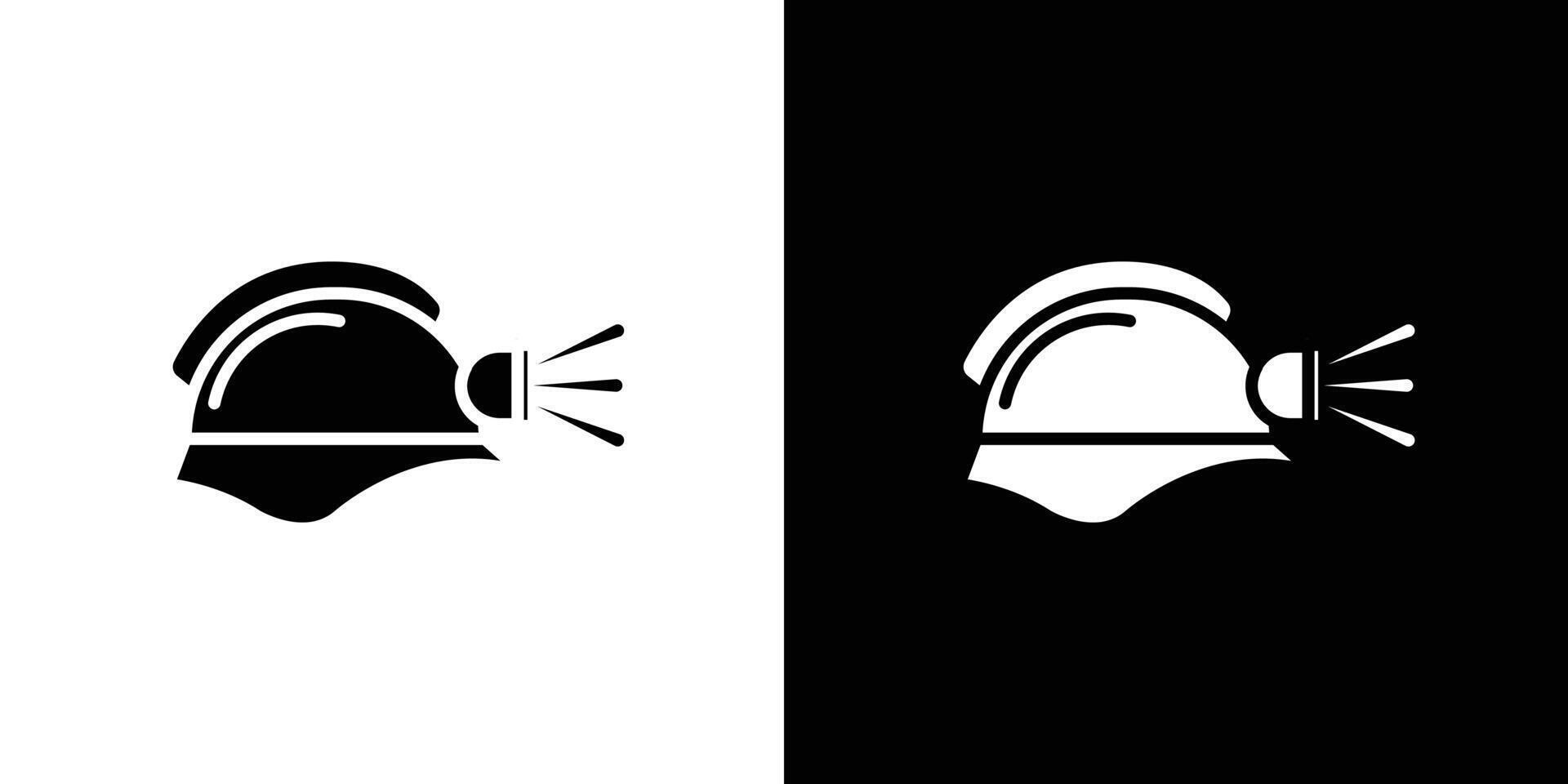 Torch helmet icon Isolated flat in outline vector