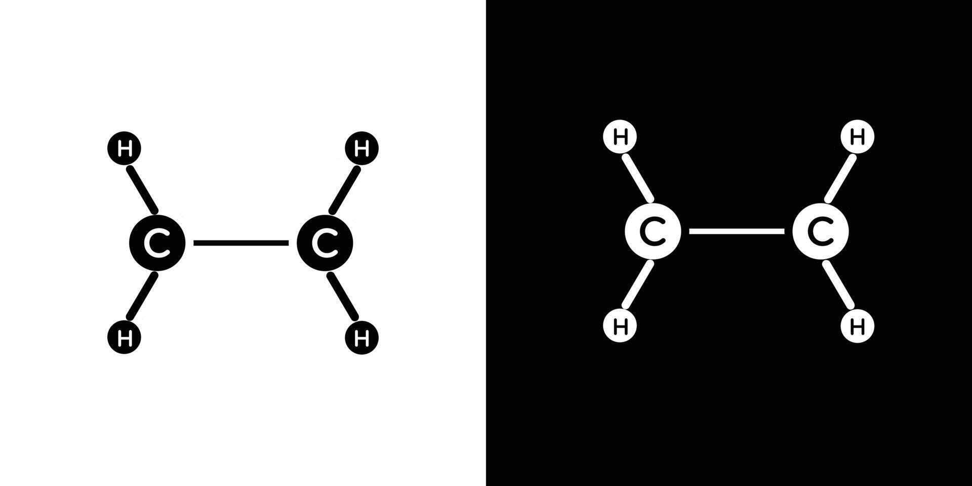 Ethylene molecule icon Isolated flat in outline vector