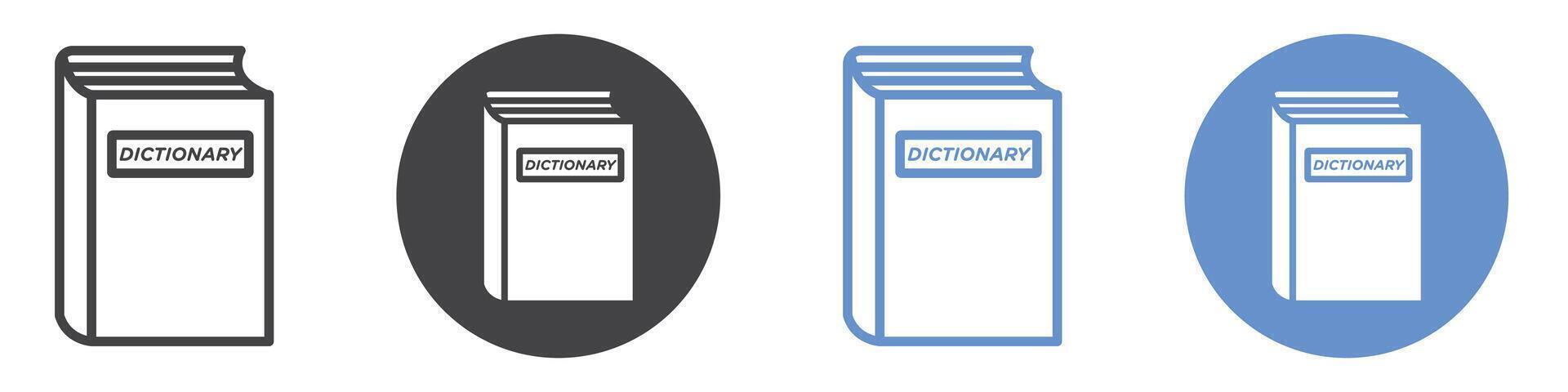 Dictionaries icon flat line symbol set. vector