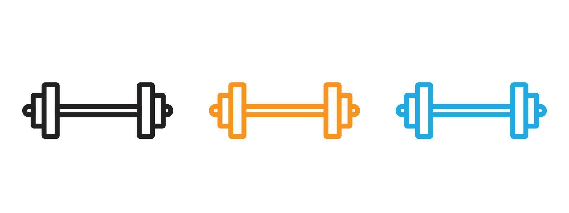 Gym icon Thin line illustration set vector