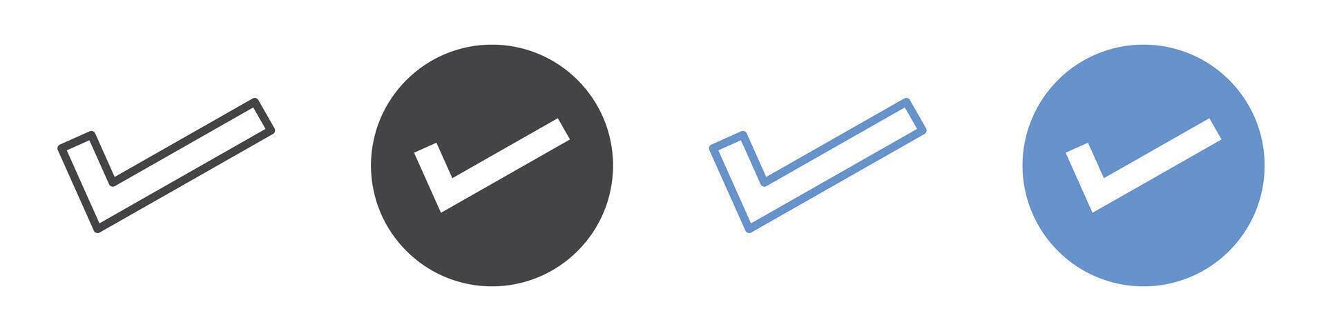 Check icon flat line symbol set. vector