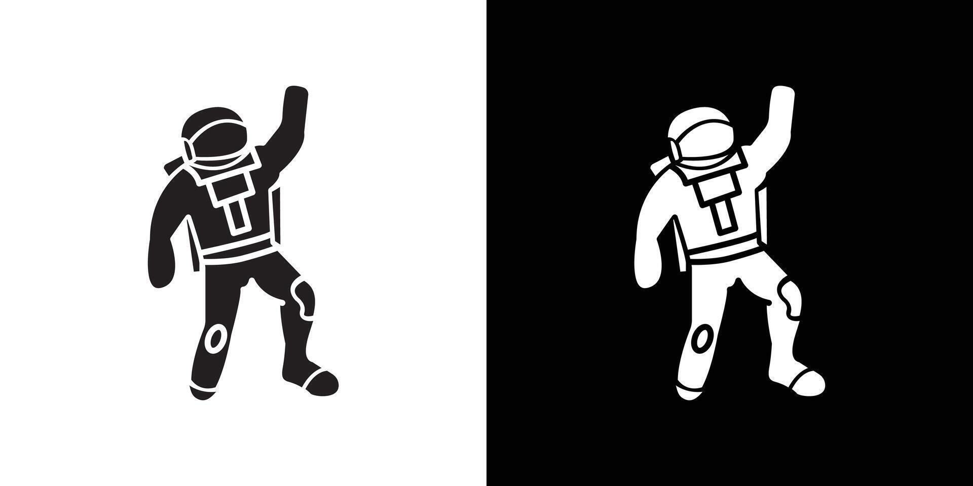 Cosmonaut icon Thin line flat illustration vector