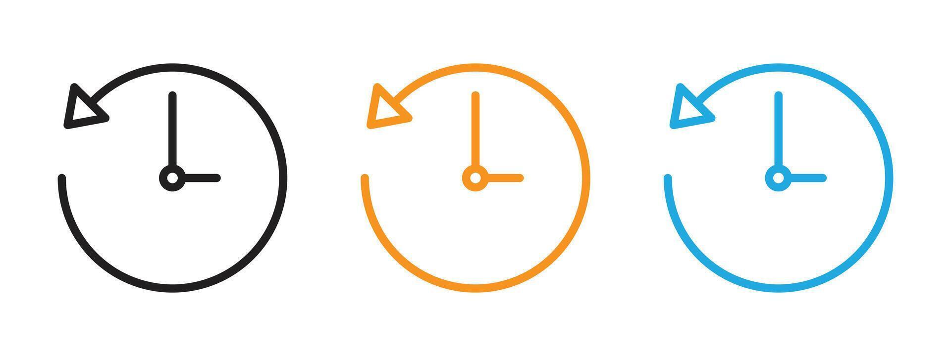 History icon Thin line illustration set vector