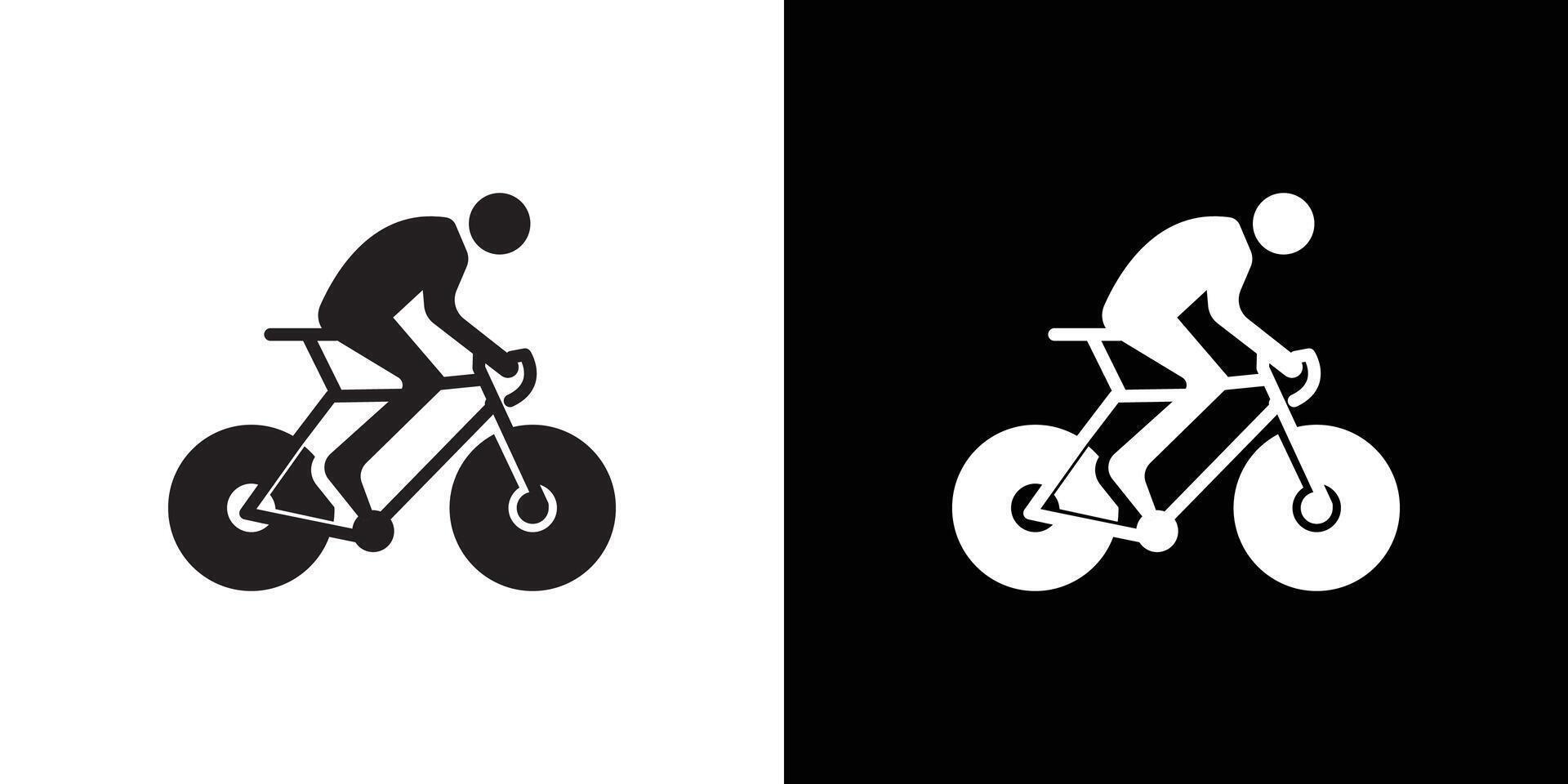 Man on bicycle icon Thin line flat illustration vector